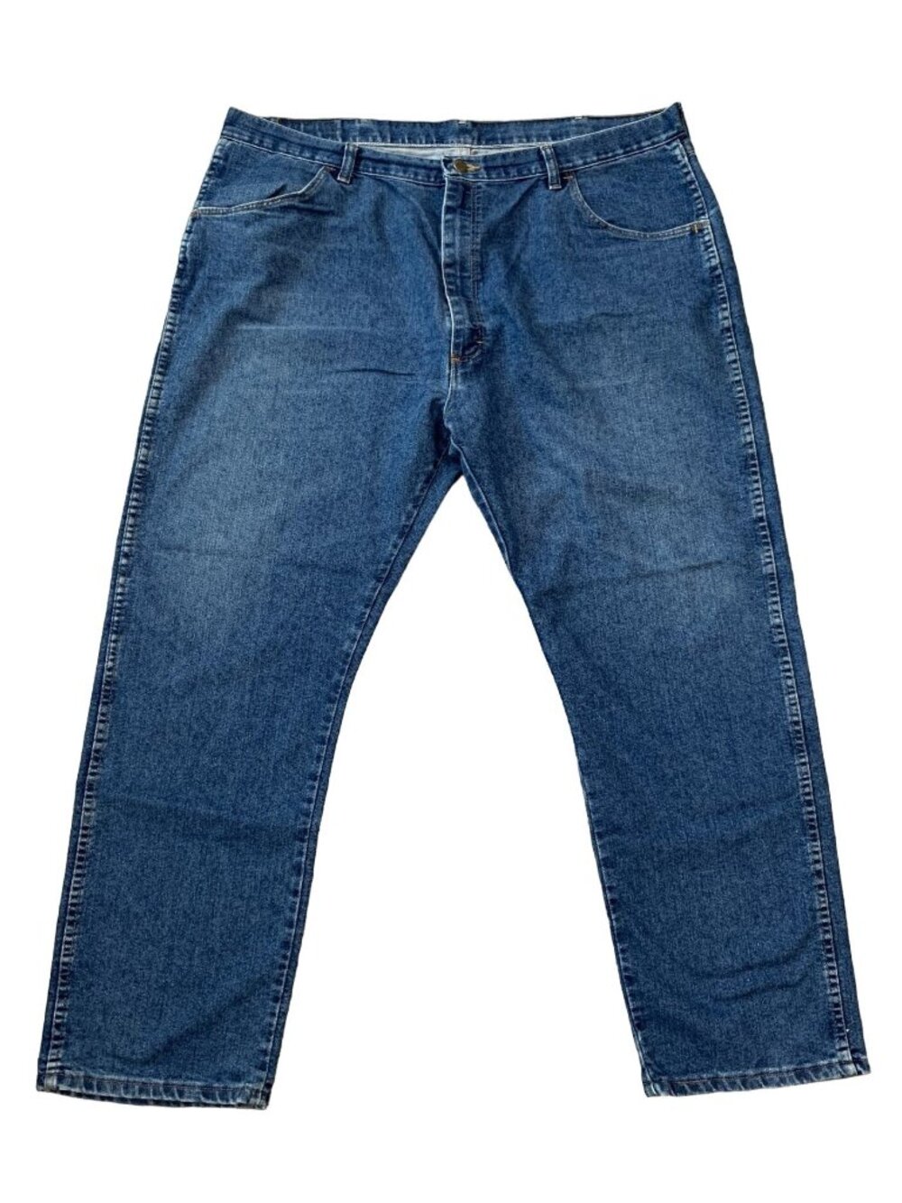 Wrangler Authentic Jeans Mens 42x30 Loose Blue Denim Straight Leg 85900DW